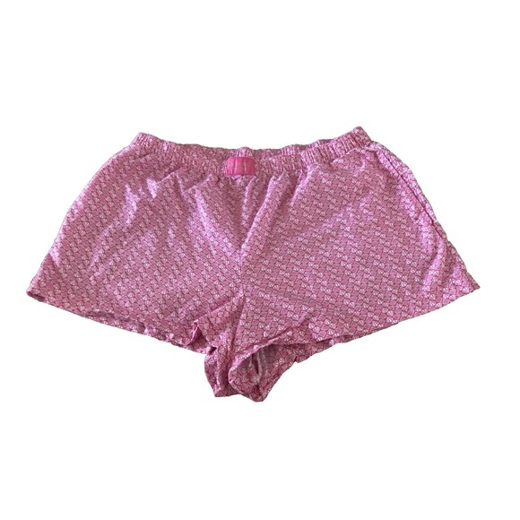 Victoria's Secret Womens Pajama Sleep Shorts Size L Pink Shell Print Lounge Logo - Picture 1 of 10